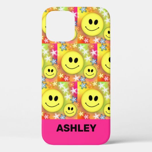 Indie Aesthetic Indie Kind Smiley Face Jouw naam Case-Mate iPhone Case (Achterkant)