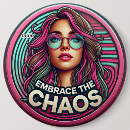 Indie Badge - "Omarm de chaos" Ronde Button 6,0 Cm