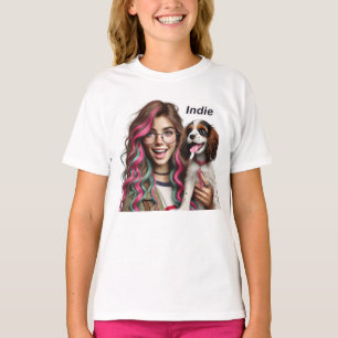 🐶 Indie & Beste Vriend – Gepersonaliseerde Kinder T-shirt