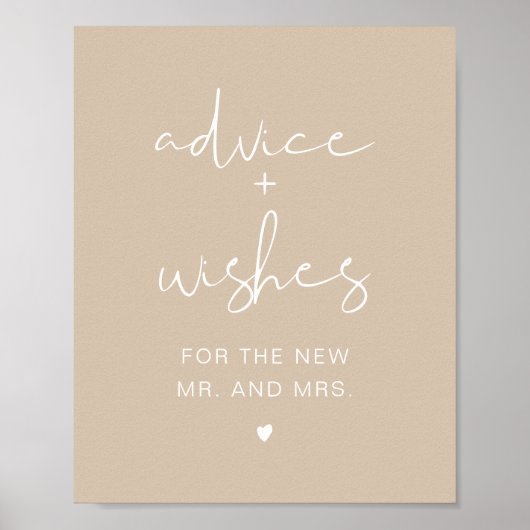 INDIE Boheem Beige Advies & Wensen Bord Poster (Voorkant)