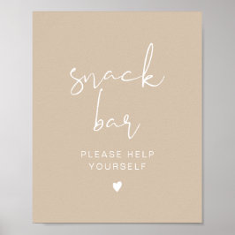 Indie Boheem Beige Modern Snack Bar Poster