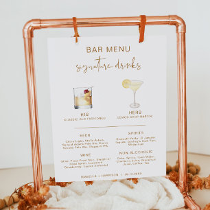 INDIE Boheem Cocktail Signature Drink Bar Menu Poster