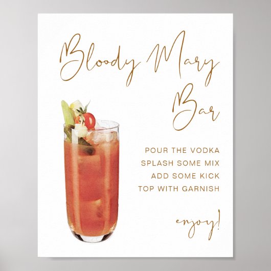 INDIE Boheemse Bloody Mary Bar Sign Poster (Voorkant)