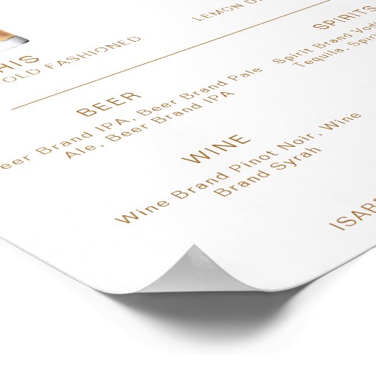 INDIE Boheemse Cocktail Signature Drank Bar Menu Poster (Hoek)