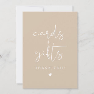 INDIE Bohemian Beige Cards & Gifts Sign Kaart