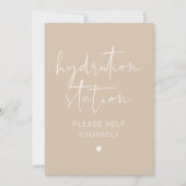 INDIE Bohemian Beige Cream Hydration Station Sign. Kaart (Voorkant)