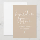 INDIE Bohemian Beige Cream Hydration Station Sign. Kaart (Voorkant / Achterkant)