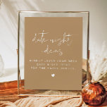 INDIE Bohemian Beige Date Night Card Sjabloon Post Poster<br><div class="desc">Deze sjabloon van de sjabloon van de datumnacht is voorzien van een stijlvol handgeschreven lettertype en een modern, minimalistisch ontwerp met een rijke beige toon. Verander eenvoudig de kleuren en bewerk *most* formuleringen om aan de behoeften van uw gelegenheid te voldoen. Dit teken is perfect voor je hedendaagse, minimalistische, bohemen...</div>