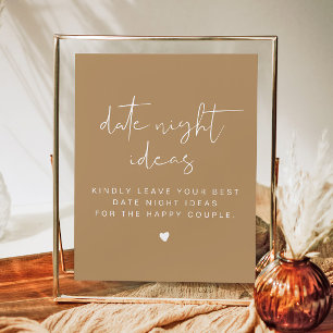 INDIE Bohemian Beige Date Night Card Sjabloon Post Poster