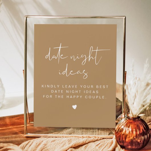 INDIE Bohemian Beige Date Night Card Sjabloon Post Poster