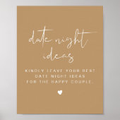 INDIE Bohemian Beige Date Night Card Sjabloon Post Poster (Voorkant)