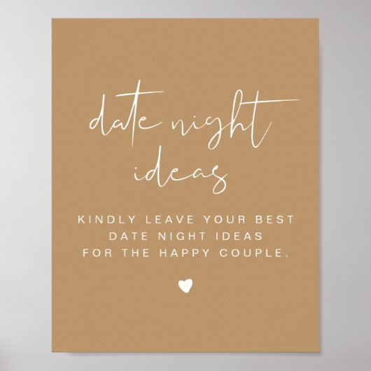 INDIE Bohemian Beige Date Night Card Sjabloon Post Poster (Voorkant)