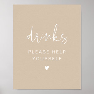 INDIE Bohemian Beige Drink Bar Poster