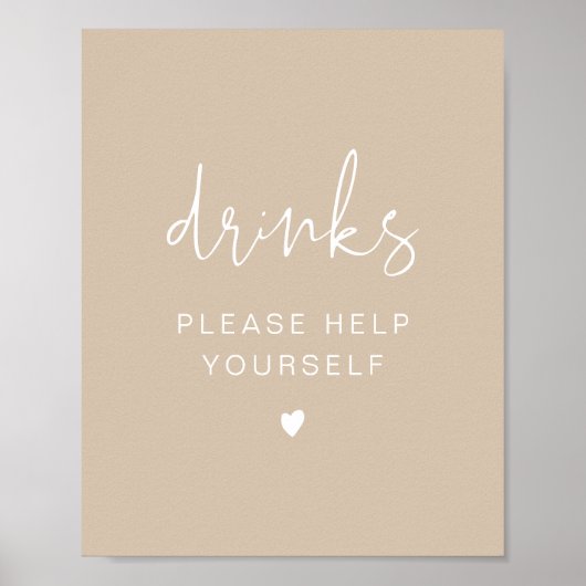 INDIE Bohemian Beige Drink Bar Poster (Voorkant)