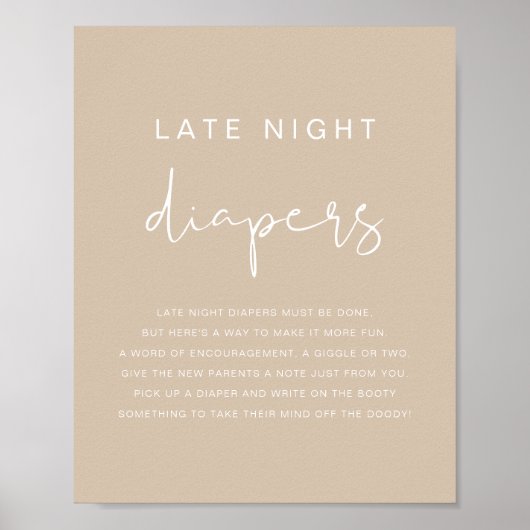 INDIE Bohemian Beige Late Night Diapers Game Poster (Voorkant)