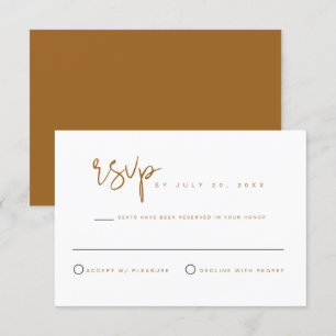 INDIE Bohemian Beige Terracotta Wedding RSVP Card Kaart