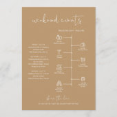 INDIE Bohemian Beige Welkomsttijdlijn Kaart (Voorkant)