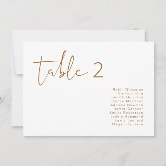 INDIE Bohemian Burnt Oranje Table Seating Kaart (Voorkant)