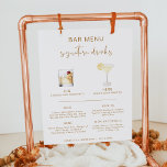 INDIE Bohemian Cocktail Signature Drink Bar Menu Poster<br><div class="desc">Dit teken van de drink van de handtekening en van het bar menu kenmerkt een onzorgvuldig handgeschreven verbrande oranje doopvont en modern minimalistisch ontwerp. De afbeeldingen van de waterverf worden met de hand gemaakt en hier worden 15 populaire drinken in deze aanbieding opgenomen. Klik "uitgeven gebruikend ontwerphulpmiddel"knoop in de verpersoonlijkingssectie...</div>