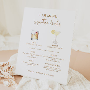INDIE Bohemian Cocktail Signature Drink Bar Menu Reclamebord Met Voetstuk