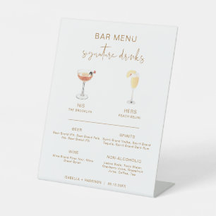 INDIE Bohemian Cocktail Signature Drink Bar Menu Reclamebord Met Voetstuk