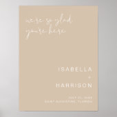 INDIE Bohemian Desert Beige Weddenschap Welkom Poster (Voorkant)