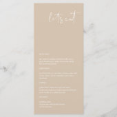 INDIE Bohemian Earth Tone Taupe Wedding Menu (Voorkant)
