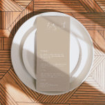 INDIE Bohemian Earth Tone Taupe Wedding Menu<br><div class="desc">Dit menu bevat een stijlvol handgeschreven lettertype en een modern,  minimalistisch ontwerp. De beige crèmecombinatie is de perfecte aanvulling op elke bohene of woestijn-gebeurtenis. Gebruik dit menu voor uw trouwreceptie,  vrijgezellenfeest,  feestdag,  enz. Bewerk de *Meest* formulering om aan uw behoeften te voldoen.</div>