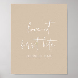 INDIE Bohemian Earth Toned Beige Dessert Bar Poster