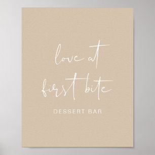 INDIE Bohemian Earth Toned Beige Dessert Bar Poster