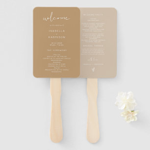 INDIE Bohemian Earth Toned beige Wedding Programme Handwaaier