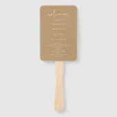 INDIE Bohemian Earth Toned beige Wedding Programme Handwaaier (Voorkant)