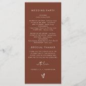 INDIE Bohemian Earth Toned beige Wedding Programme Menu (Achterkant)