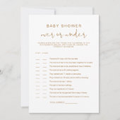 INDIE Bohemian over onder Baby shower game Kaart (Voorkant)