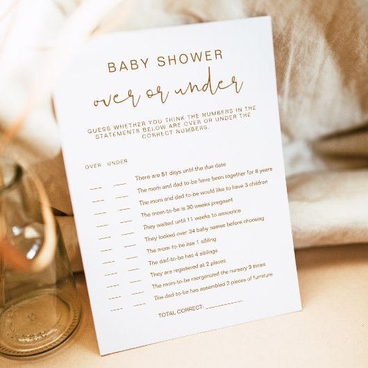 INDIE Bohemian over onder Baby shower game Kaart