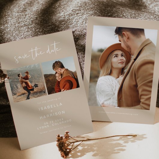 INDIE Bohemian Photo Save the Date Invitation Kaart