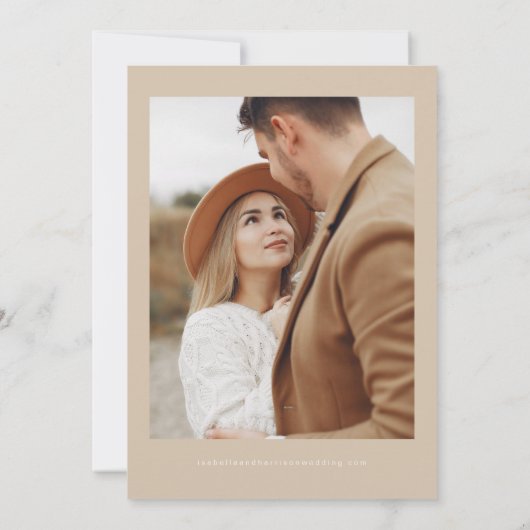 INDIE Bohemian Photo Save the Date Invitation Kaart (Achterkant)