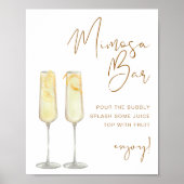 INDIE Bohemian Terracotta Bridal Mimosa Bar Sign Poster (Voorkant)