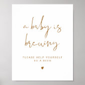 INDIE Boho A Baby is Brewing Beer Sign Poster (Voorkant)