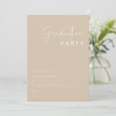 INDIE Boho Aardtint Beige Afstudeerfeest  Kaart (Staand voorkant)