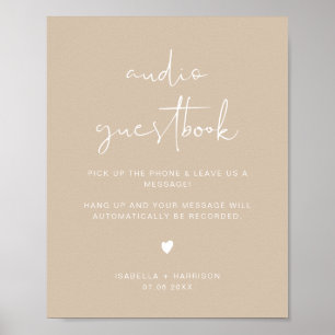 INDIE Boho Audio Guestbook Wedding Sign Poster
