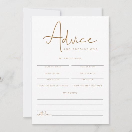 INDIE Boho Baby shower Advies & Voorspellingen Kaa Kaart (Voorkant)