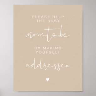 INDIE Boho Beige Baby Adres Envelopteken Poster
