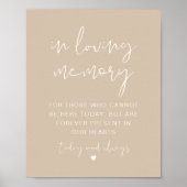 INDIE Boho beige in Loving Memory Sign Poster (Voorkant)
