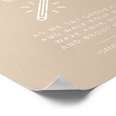 INDIE Boho Beige Let Love Glow Wedding Sign Poster (Hoek)