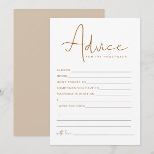 INDIE Boho Beige Pas getrouwd Advice and Wishes Ga Kaart