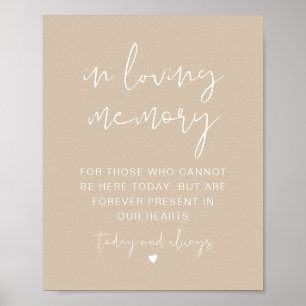 INDIE Boho Beige 'Ter nagedachtenis aan' bord Poster