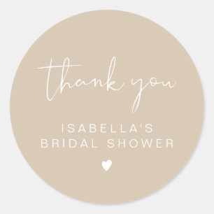 INDIE Boho Beige Vrijgezellenfeest Hartelijk dank Ronde Sticker