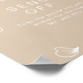 INDIE Boho beige Wedding Petal Toss uitzenden Poster (Hoek)