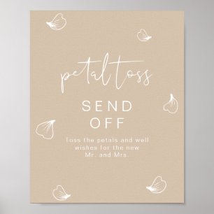 INDIE Boho beige Wedding Petal Toss uitzenden Poster